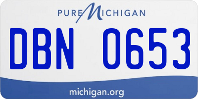 MI license plate DBN0653