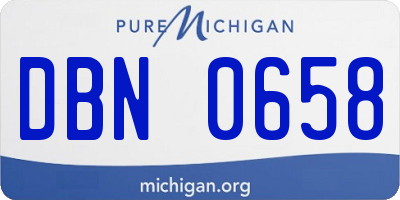 MI license plate DBN0658