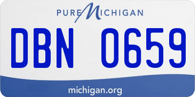 MI license plate DBN0659