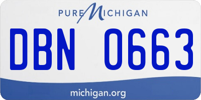 MI license plate DBN0663
