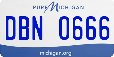 MI license plate DBN0666