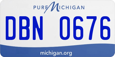 MI license plate DBN0676