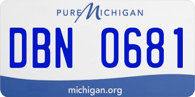 MI license plate DBN0681