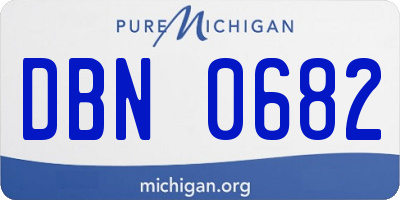 MI license plate DBN0682