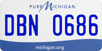 MI license plate DBN0686