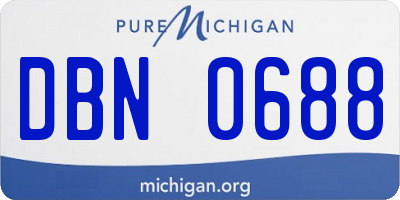 MI license plate DBN0688