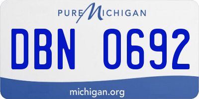 MI license plate DBN0692