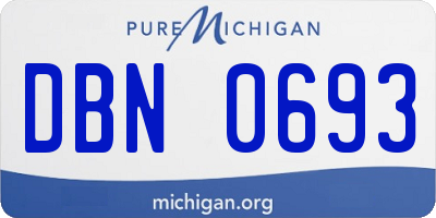 MI license plate DBN0693
