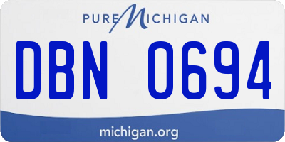 MI license plate DBN0694