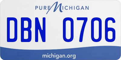 MI license plate DBN0706