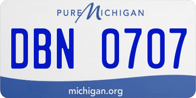 MI license plate DBN0707