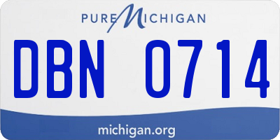 MI license plate DBN0714
