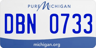 MI license plate DBN0733