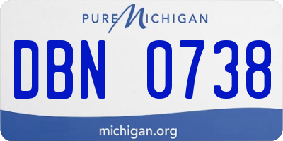 MI license plate DBN0738