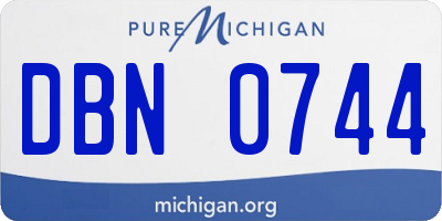 MI license plate DBN0744
