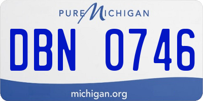 MI license plate DBN0746