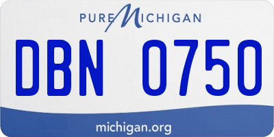 MI license plate DBN0750