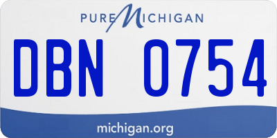 MI license plate DBN0754