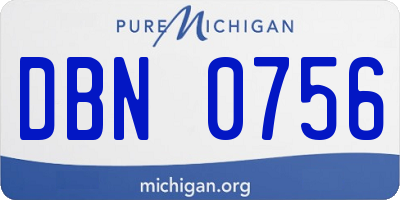 MI license plate DBN0756