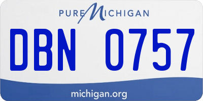 MI license plate DBN0757