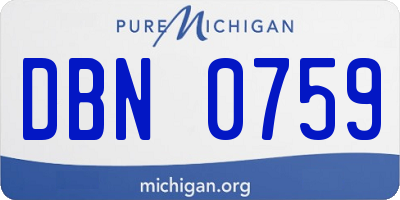 MI license plate DBN0759