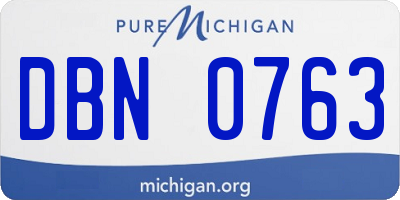 MI license plate DBN0763
