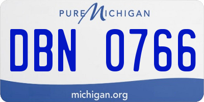 MI license plate DBN0766