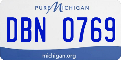 MI license plate DBN0769