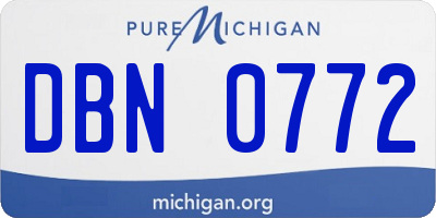 MI license plate DBN0772