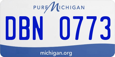 MI license plate DBN0773