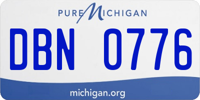MI license plate DBN0776