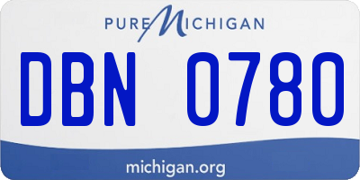 MI license plate DBN0780