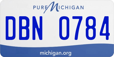 MI license plate DBN0784