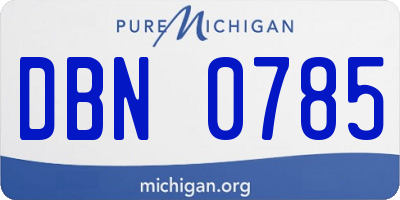 MI license plate DBN0785