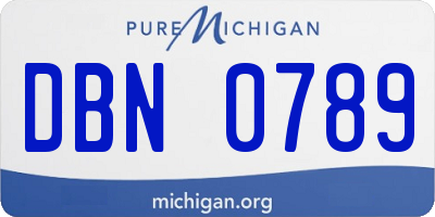 MI license plate DBN0789