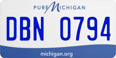 MI license plate DBN0794