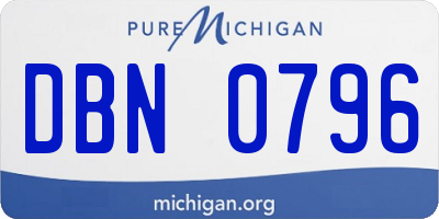 MI license plate DBN0796