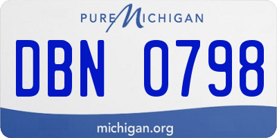 MI license plate DBN0798