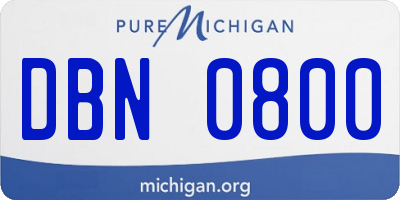MI license plate DBN0800