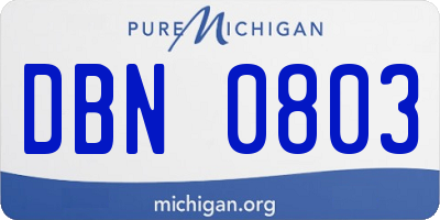 MI license plate DBN0803