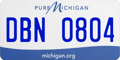 MI license plate DBN0804