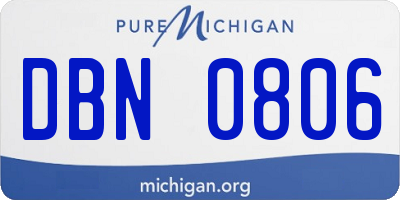 MI license plate DBN0806