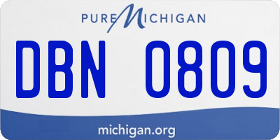 MI license plate DBN0809