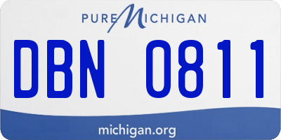 MI license plate DBN0811