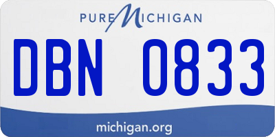 MI license plate DBN0833