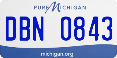 MI license plate DBN0843