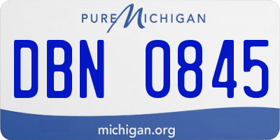 MI license plate DBN0845