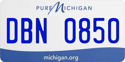 MI license plate DBN0850