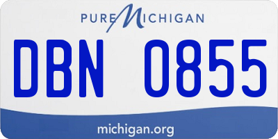 MI license plate DBN0855