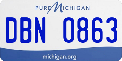 MI license plate DBN0863